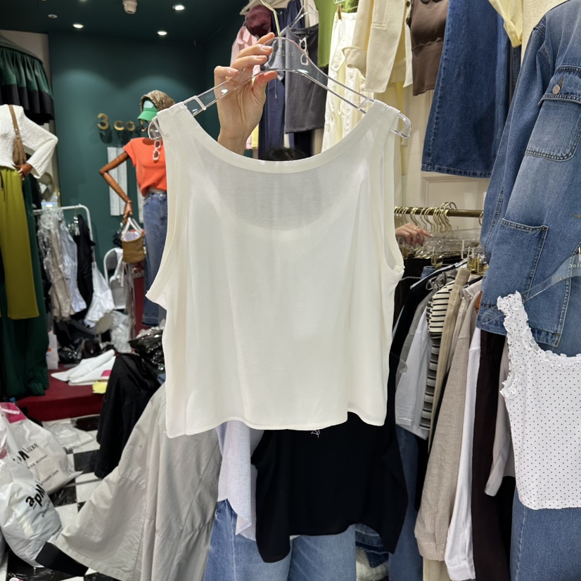 3COLOR韓國直郵實拍女士新品26春夏吊帶背心Three color吊帶/背心圖色2白色
