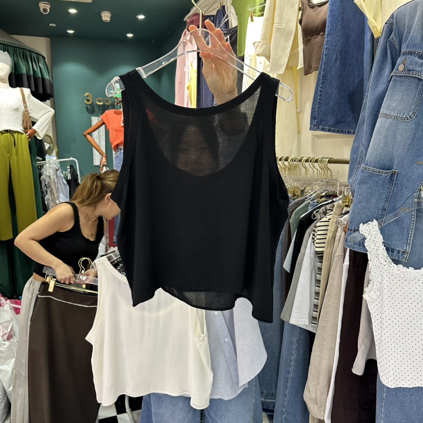3COLOR韓國直郵實拍女士新品26春夏吊帶背心Three color吊帶/背心圖色3