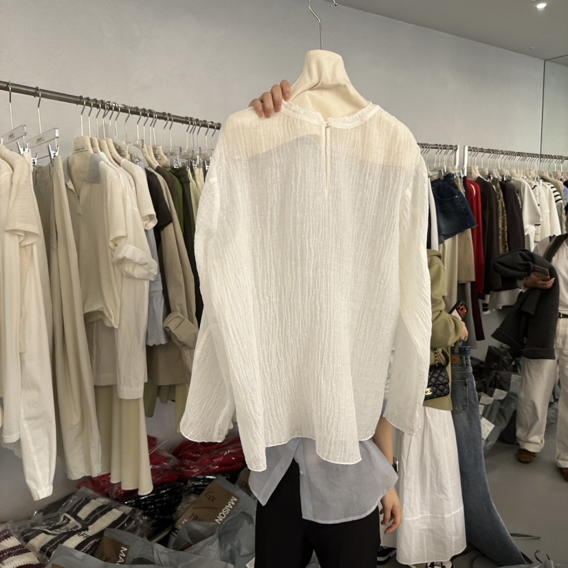 DOUBLE STANDARD/LE SMOKING/MAISONSTAFF韓國東大門代購女裝新品熱賣襯衫蕾絲衫褶皺MAISONSTAFF襯衫/蕾絲衫