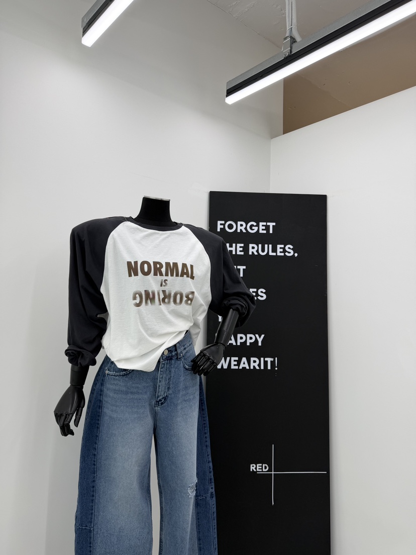 RED-A韓國東大門直郵女士新品職業熱賣人氣推薦26春夏長袖T恤RED-A長袖T恤