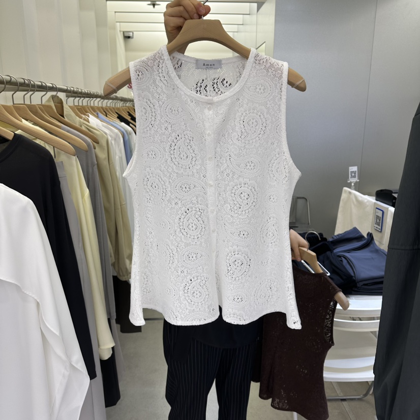 AMON韓國代購女士新品時尚推薦熱賣26春夏人氣職業休閑馬甲AMON馬甲圖色1