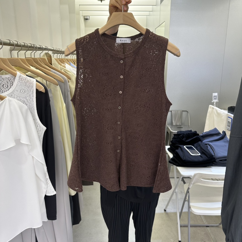 AMON韓國代購女士新品時尚推薦熱賣26春夏人氣職業休閑馬甲AMON馬甲圖色2