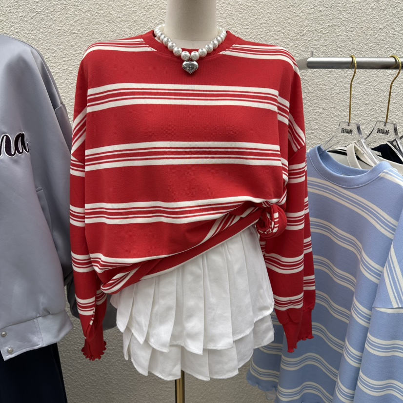 DRAWING韓國東大門代購女裝新款職業熱賣人氣長袖T恤寬松DRAWING長袖T恤圖色1