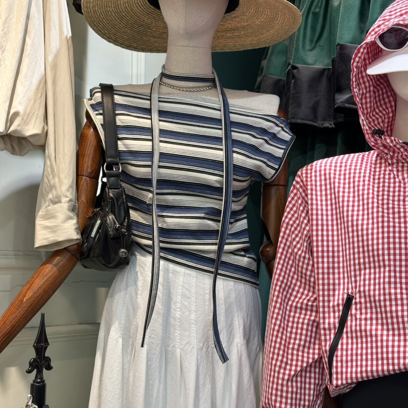 3COLOR韓國東大門直郵女士新款熱賣吊帶背心含脖帶Three color吊帶/背心圖色3深藍色