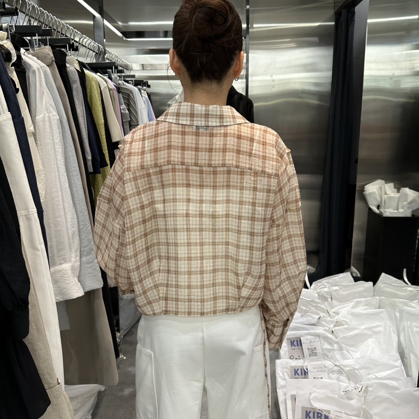 KIRKE韓國東大門直郵女士新品人氣熱賣26春夏襯衫蕾絲衫格紋KIRKE襯衫/蕾絲衫