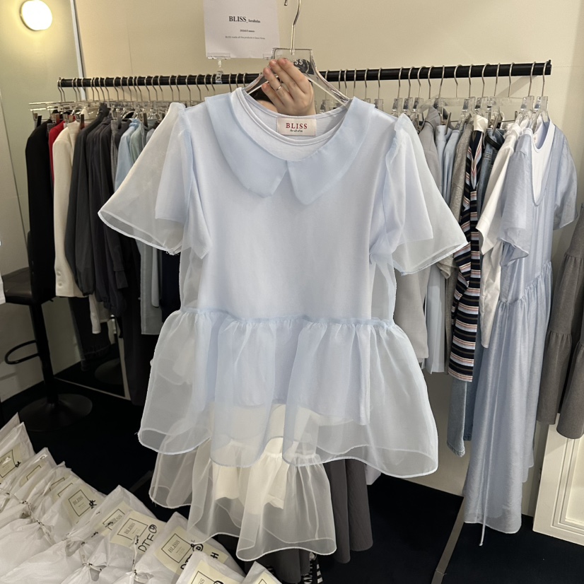 BLISS韓國東大門直郵女裝新款時尚休閑職業人氣襯衫蕾絲衫BLISS襯衫/蕾絲衫圖色2