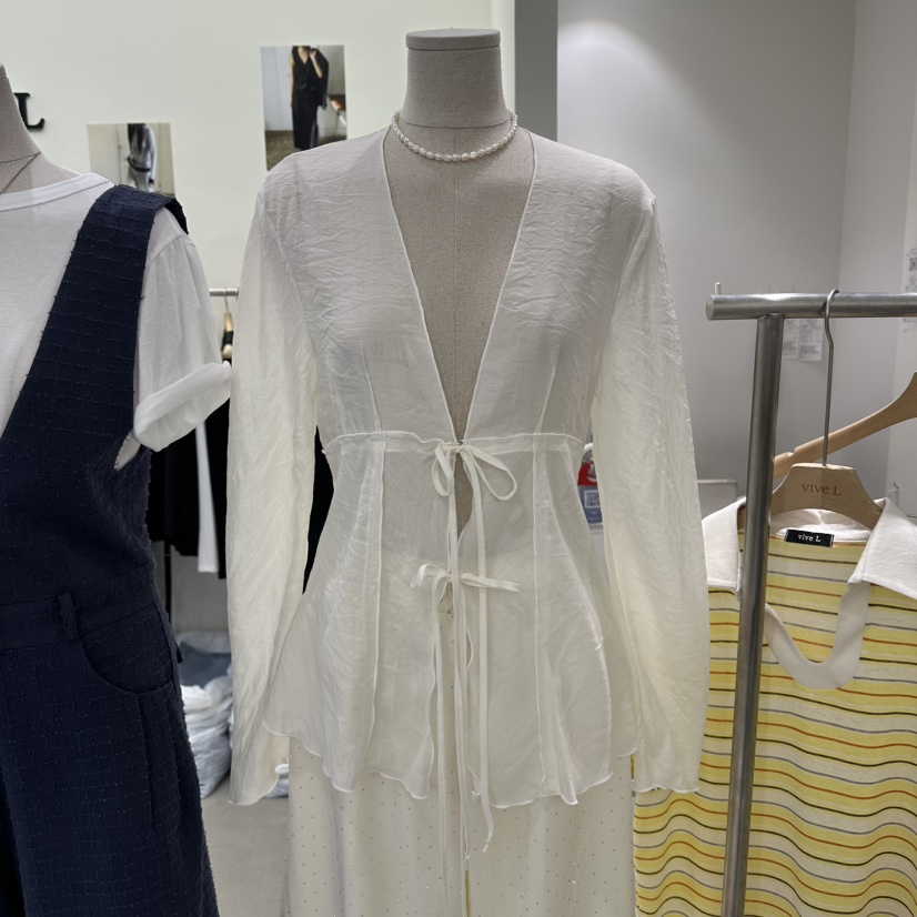 VIVEL韓國東大門直郵女裝新品26春夏人氣職業時尚襯衫蕾絲衫VIVEL襯衫/蕾絲衫圖色1