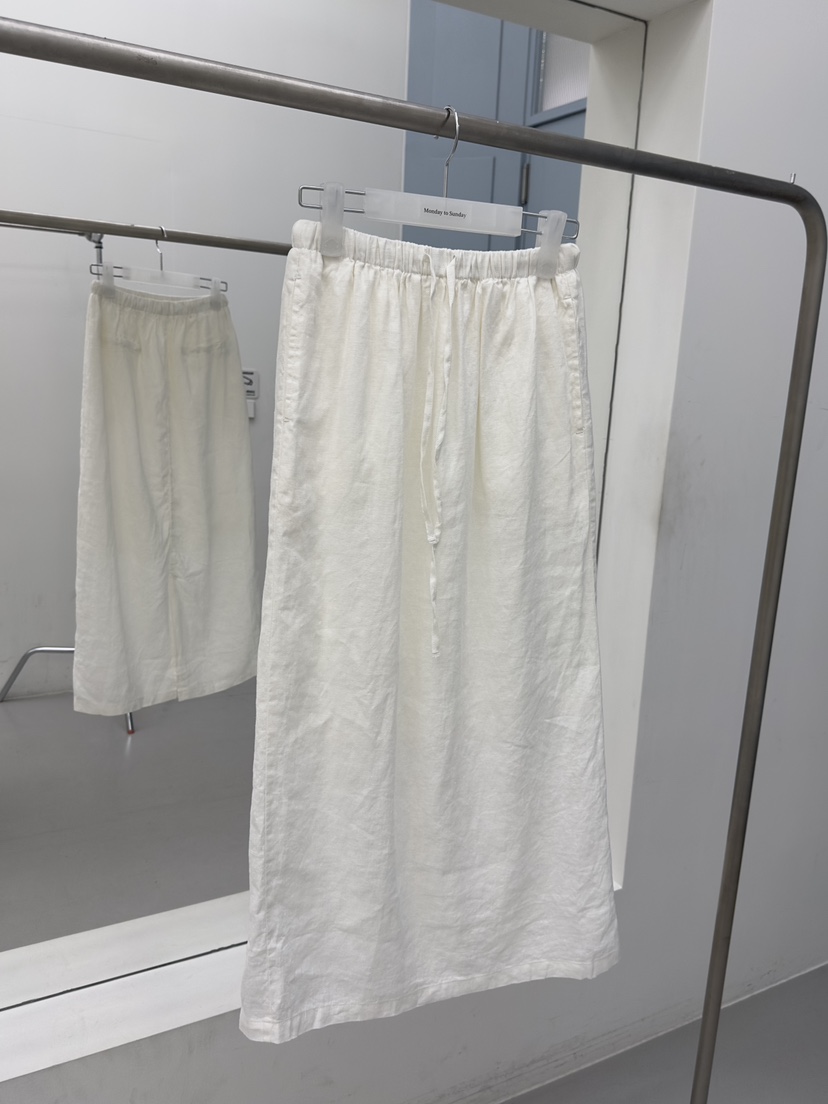 MONDAY TO SUNDAY韓國直郵實拍女士新款時尚長裙亞麻布MONDAY TO SUNDAY長裙圖色3