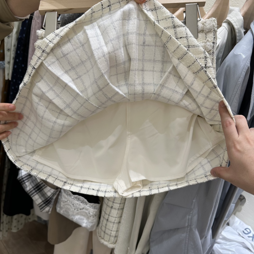 HANSUNGHYUN韓國代購女裝新款熱賣職業人氣裙褲粗花呢格子HANSUNGHYUN裙褲