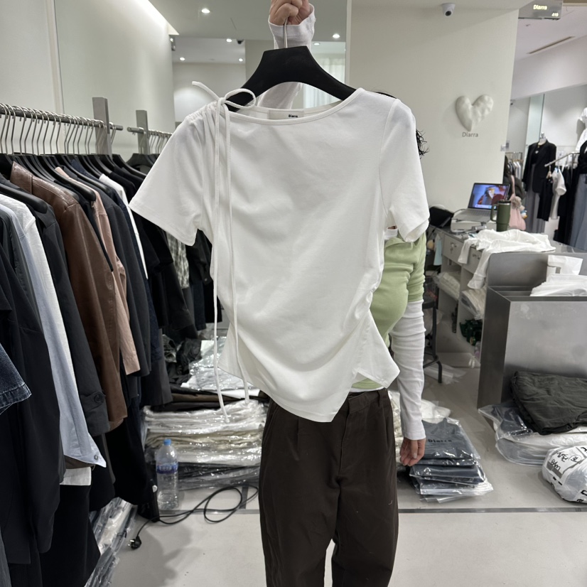 DIARRA韓國東大門直郵女裝新品人氣26春夏時尚職業熱賣T恤DIARRAT恤圖色1白色