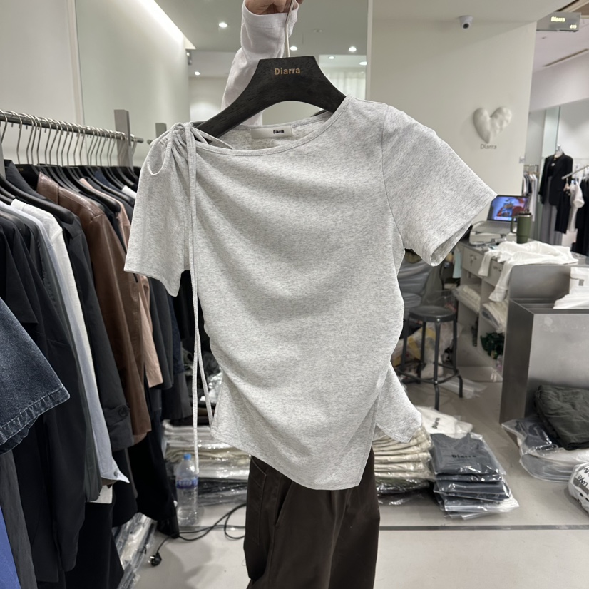 DIARRA韓國東大門直郵女裝新品人氣26春夏時尚職業熱賣T恤DIARRAT恤圖色2灰色