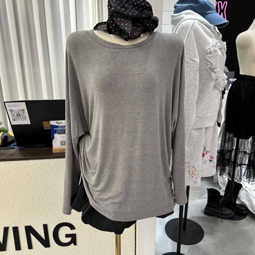 DRAWING韓國直郵女士新款熱賣26春夏休閑職業長袖T恤系帶DRAWING長袖T恤圖色3