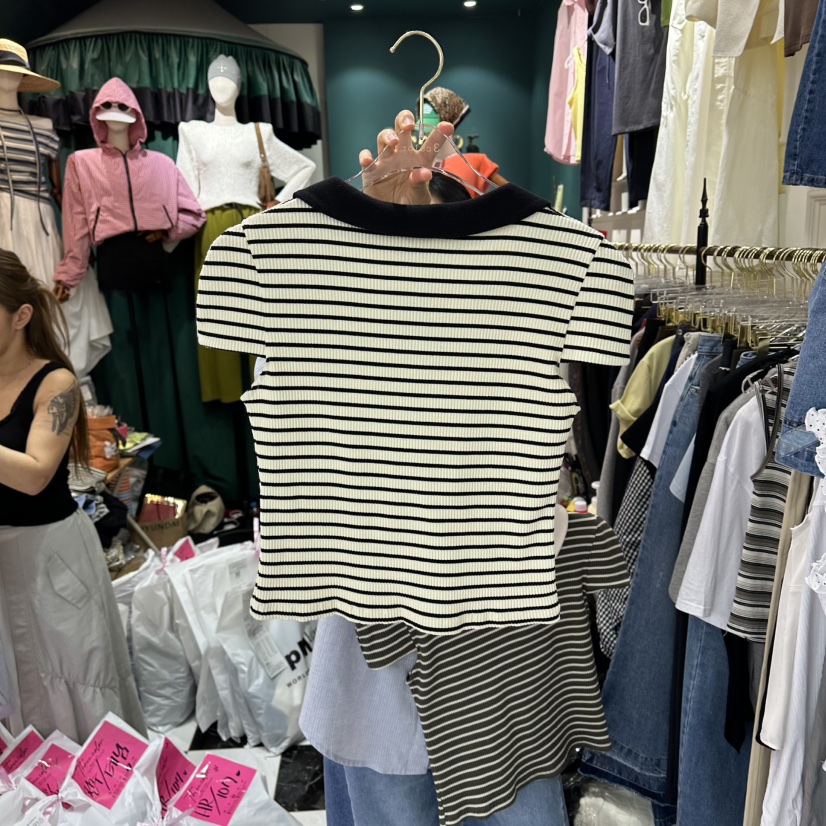 3COLOR韓國代購女士新品時尚T恤Three colorT恤