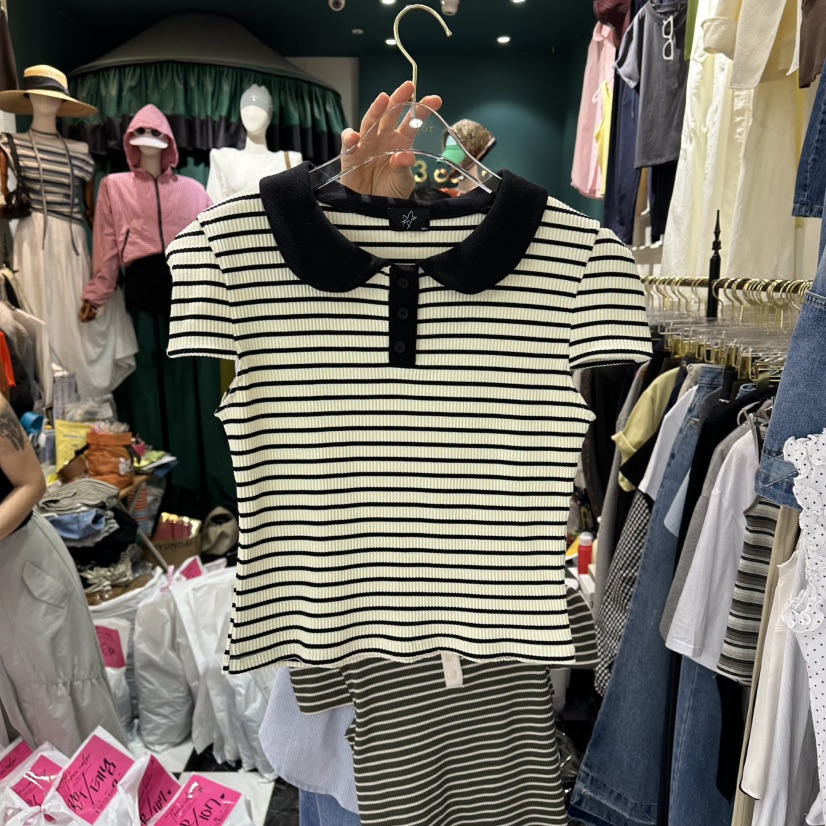 3COLOR韓國代購女士新品時尚T恤Three colorT恤圖色1