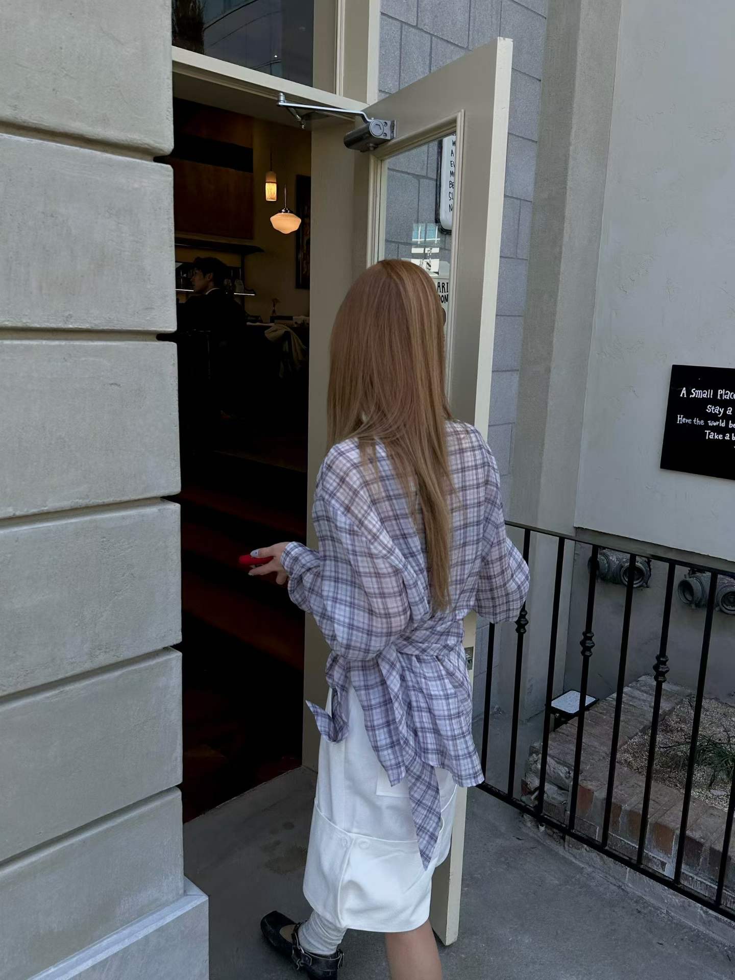 ZEROZERO韓國直郵女裝新品真品時尚26春夏襯衫蕾絲衫格紋ZEROZERO襯衫/蕾絲衫