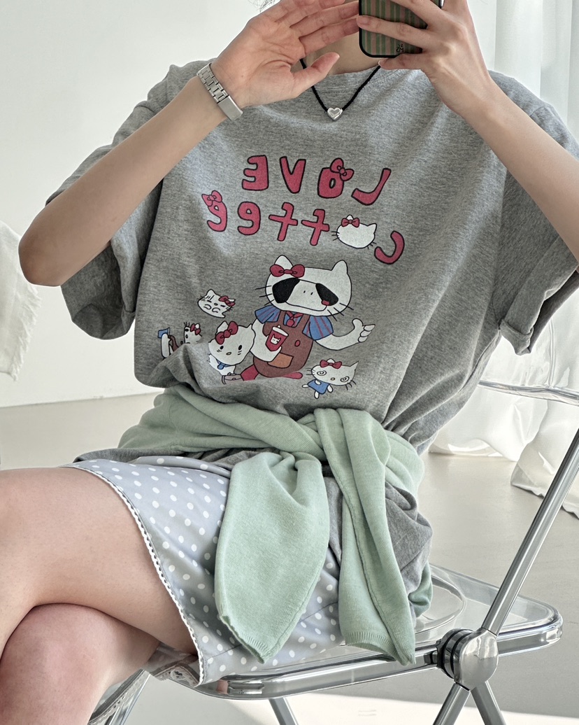 HOWDY韓國直郵女士新款時尚休閑26春夏真品職業推薦熱賣T恤HOWDYT恤