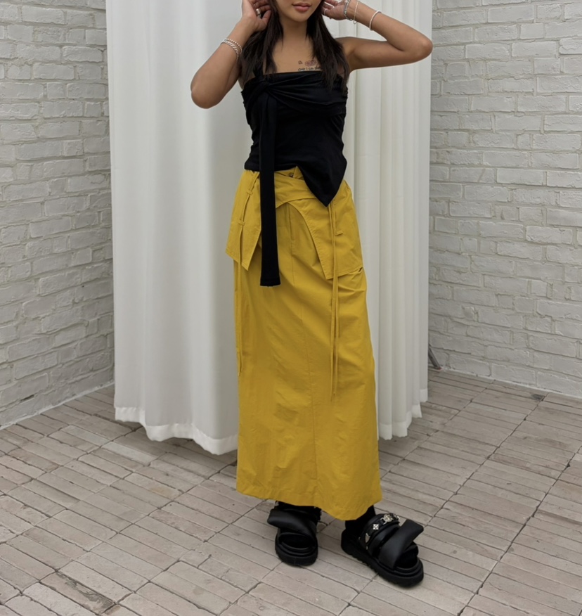 CUCUMBER韓國代購女裝新品26春夏職業人氣休閑熱賣真品長裙CUCUMBER長裙