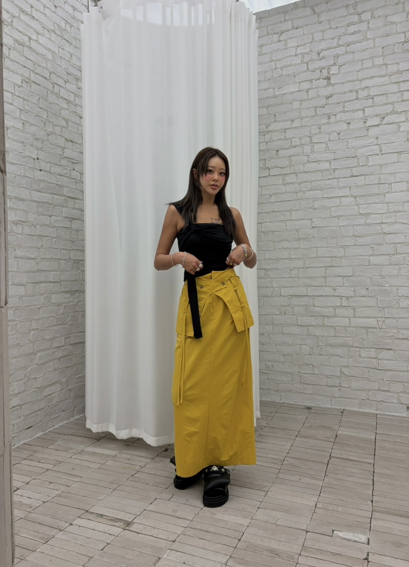 CUCUMBER韓國代購女裝新品26春夏職業人氣休閑熱賣真品長裙CUCUMBER長裙