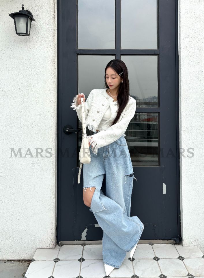 mars韓國直郵女士新品人氣推薦休閑26春夏夾克粗花呢流蘇mars夾克