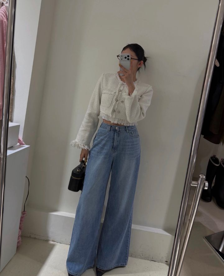 mars韓國直郵女士新品人氣推薦休閑26春夏夾克粗花呢流蘇mars夾克