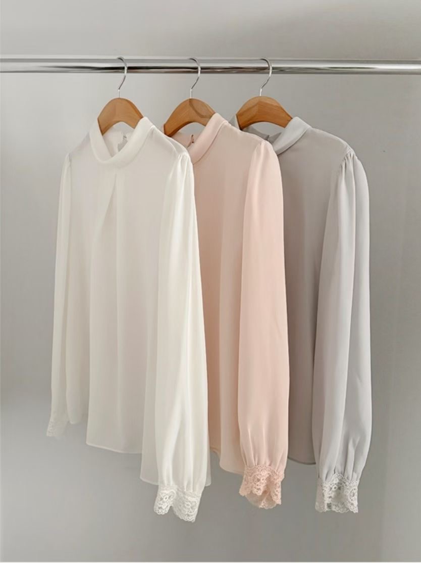 GUNNY GIRLS-거니걸스-T東大門直郵女士新款時尚襯衫蕾絲衫蕾絲褶裥GUNNY GIRLS襯衫/蕾絲衫