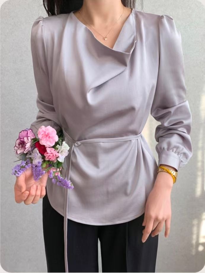 GUNNY GIRLS-거니걸스-T東大門直郵女裝新款真品襯衫蕾絲衫含腰繩GUNNY GIRLS襯衫/蕾絲衫