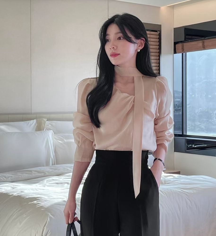 GUNNY GIRLS-거니걸스-T韓國直郵女裝新款休閑襯衫蕾絲衫圍巾GUNNY GIRLS襯衫/蕾絲衫