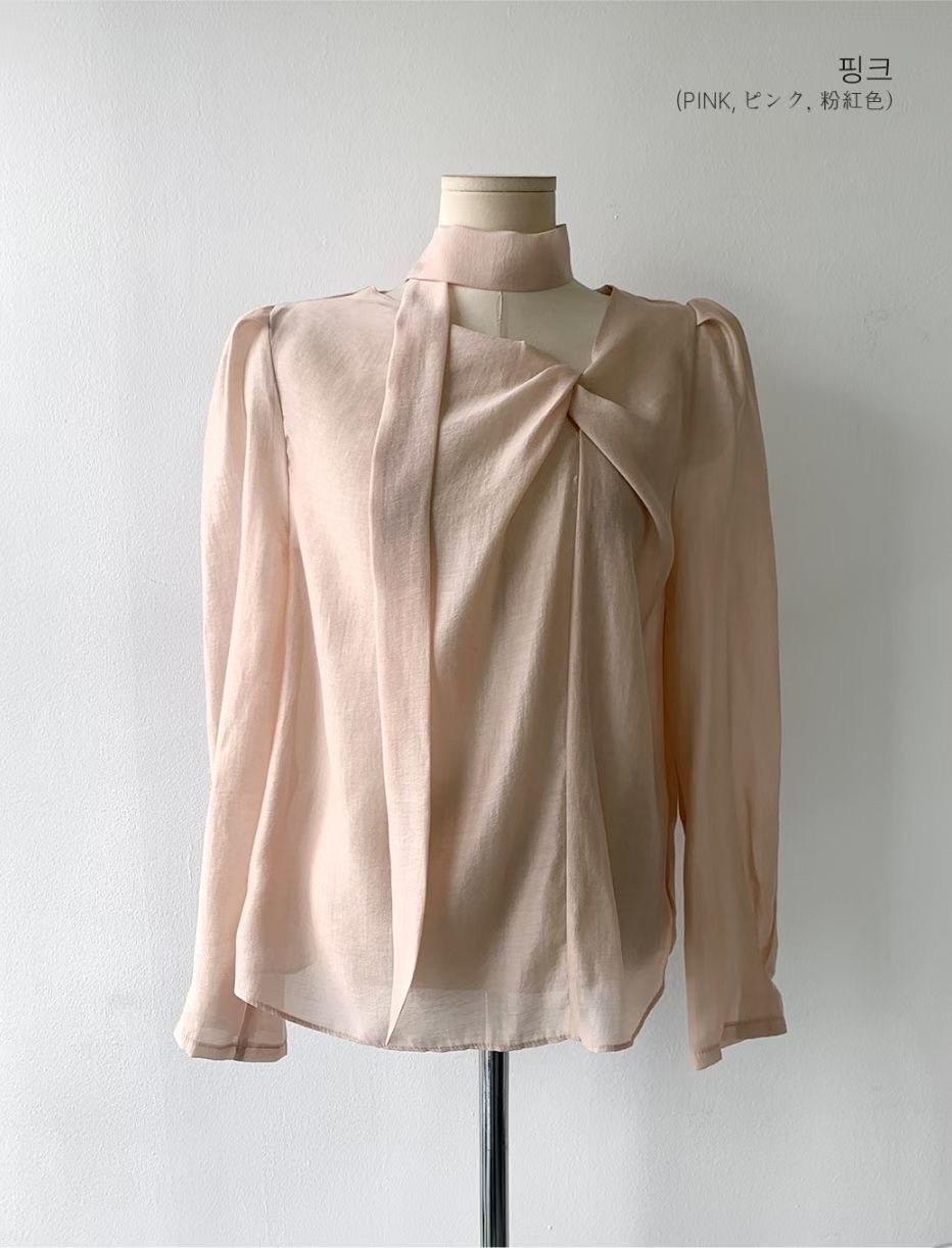 GUNNY GIRLS-거니걸스-T韓國直郵女裝新款休閑襯衫蕾絲衫圍巾GUNNY GIRLS襯衫/蕾絲衫圖色1