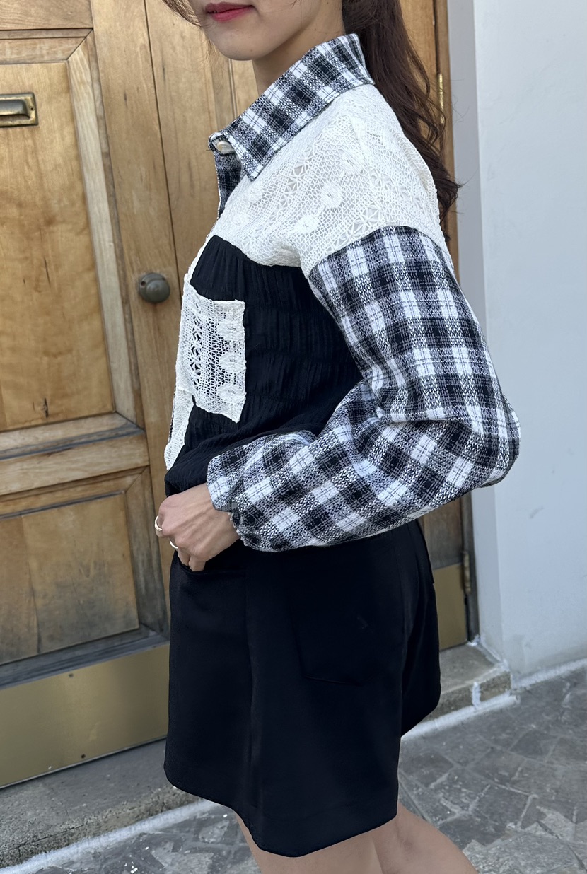 CLASSY-O韓國直郵女士新品時尚26春夏休閑真品襯衫蕾絲衫CLASSY-O襯衫/蕾絲衫