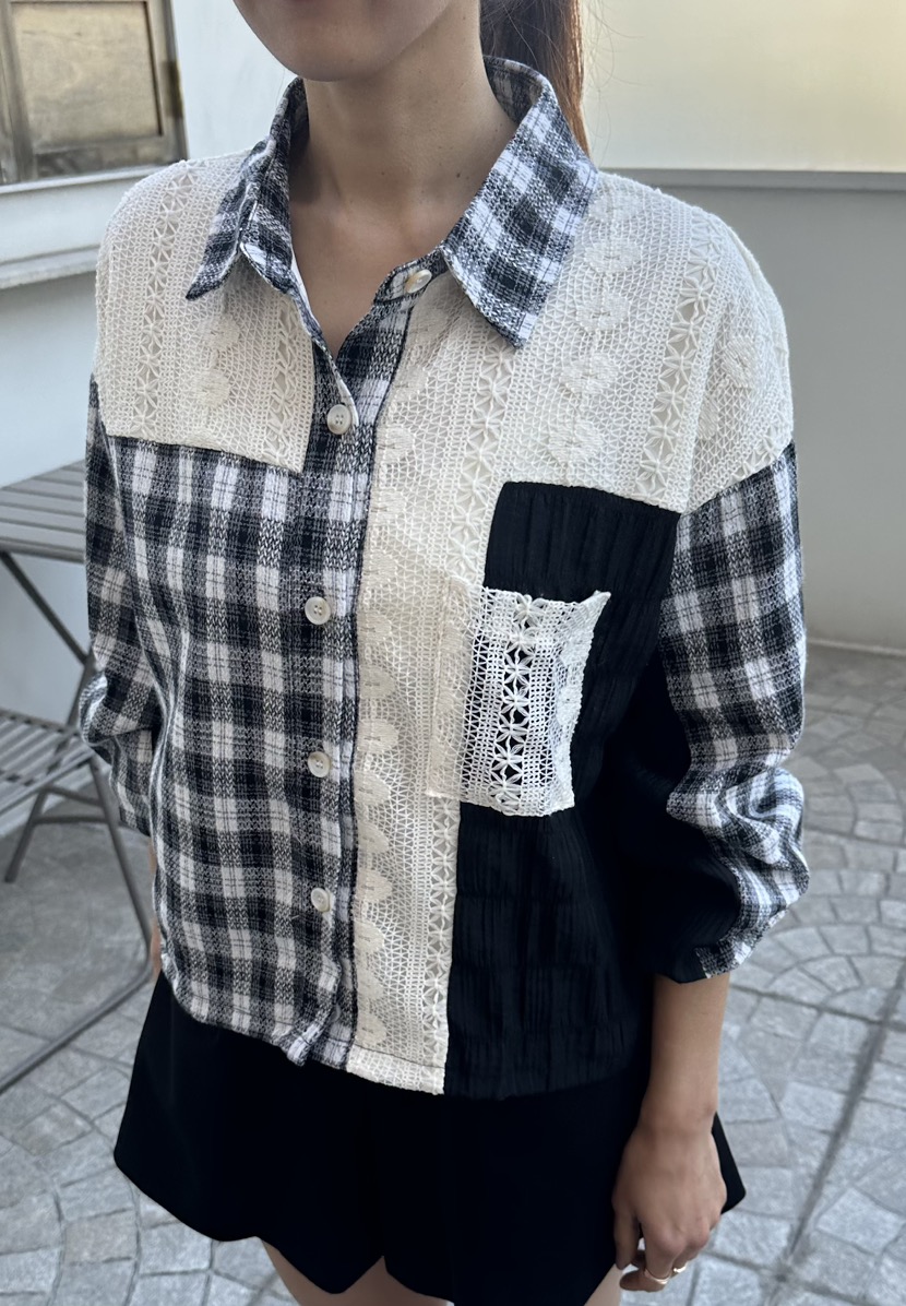 CLASSY-O韓國直郵女士新品時尚26春夏休閑真品襯衫蕾絲衫CLASSY-O襯衫/蕾絲衫圖色2