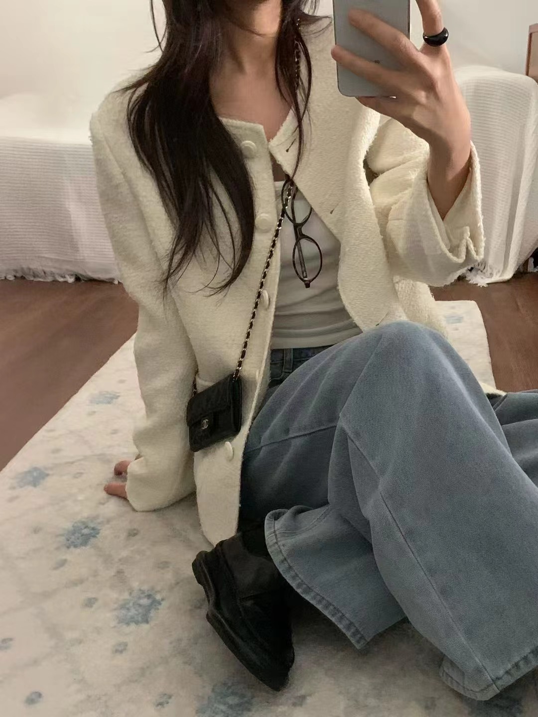 MELMEONT東大門代購女裝新款人氣職業26春夏時尚夾克花呢MELMEONT夾克