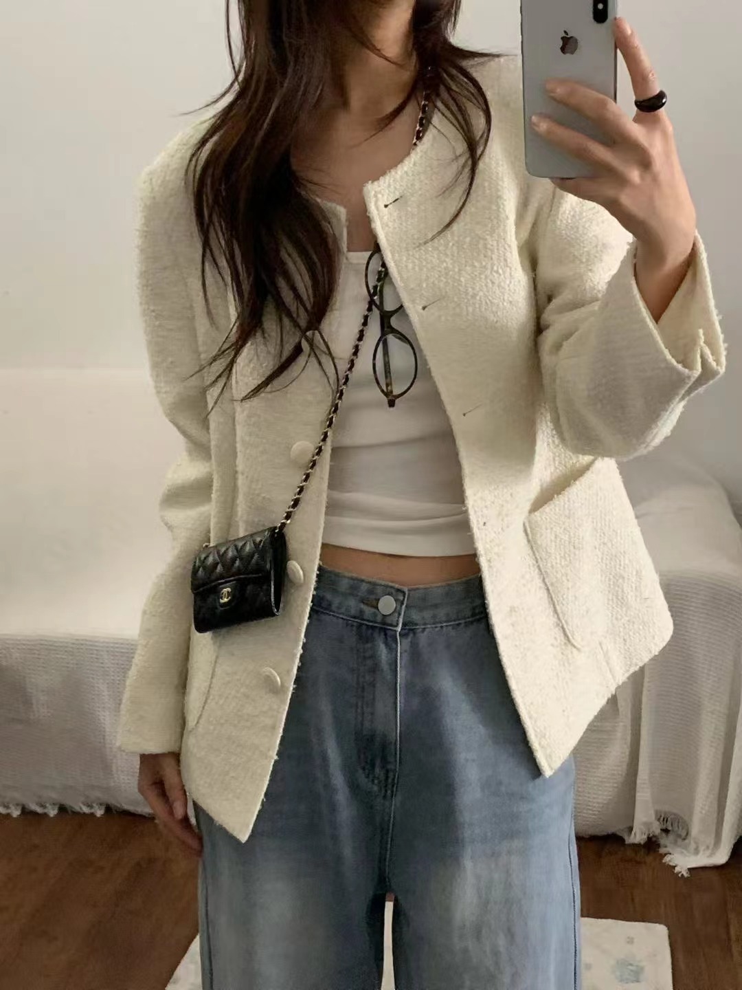 MELMEONT東大門代購女裝新款人氣職業26春夏時尚夾克花呢MELMEONT夾克