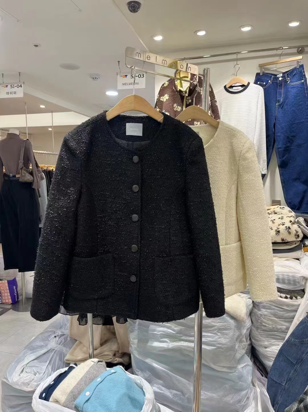 MELMEONT東大門代購女裝新款人氣職業26春夏時尚夾克花呢MELMEONT夾克