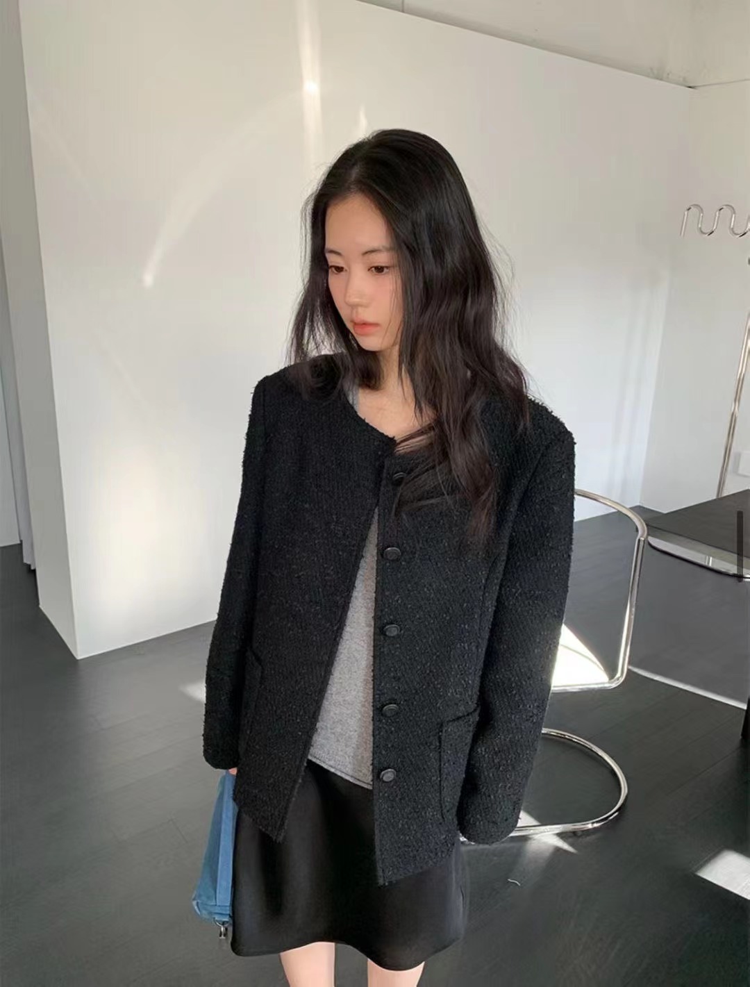 MELMEONT東大門代購女裝新款人氣職業26春夏時尚夾克花呢MELMEONT夾克