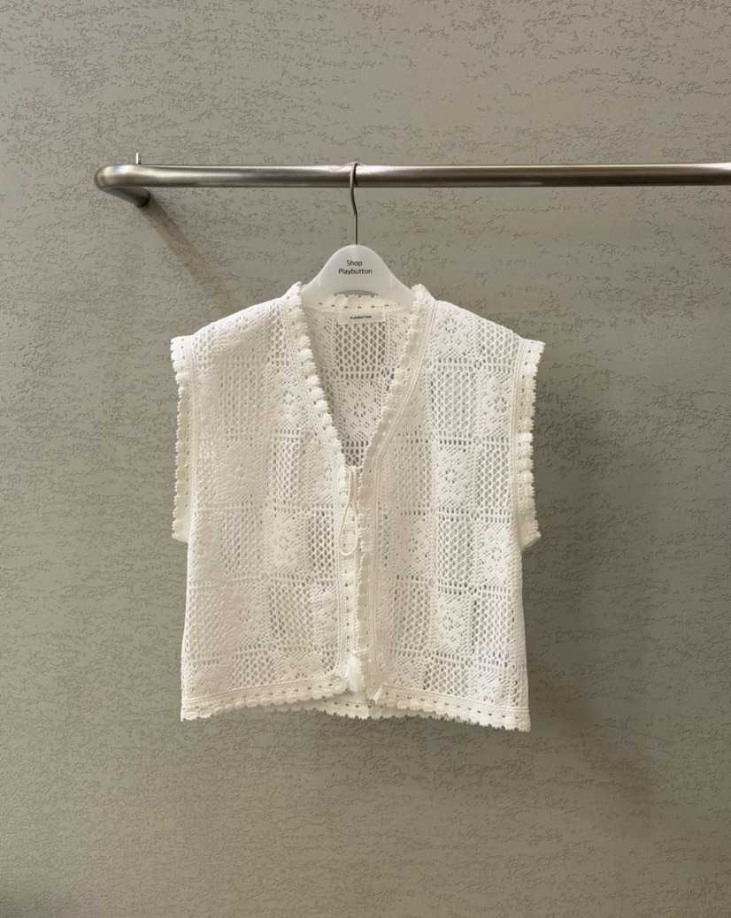 PLAYBUTTON-P東大門實拍女裝新款26春夏休閑職業人氣馬甲PLAYBUTTON馬甲圖色1