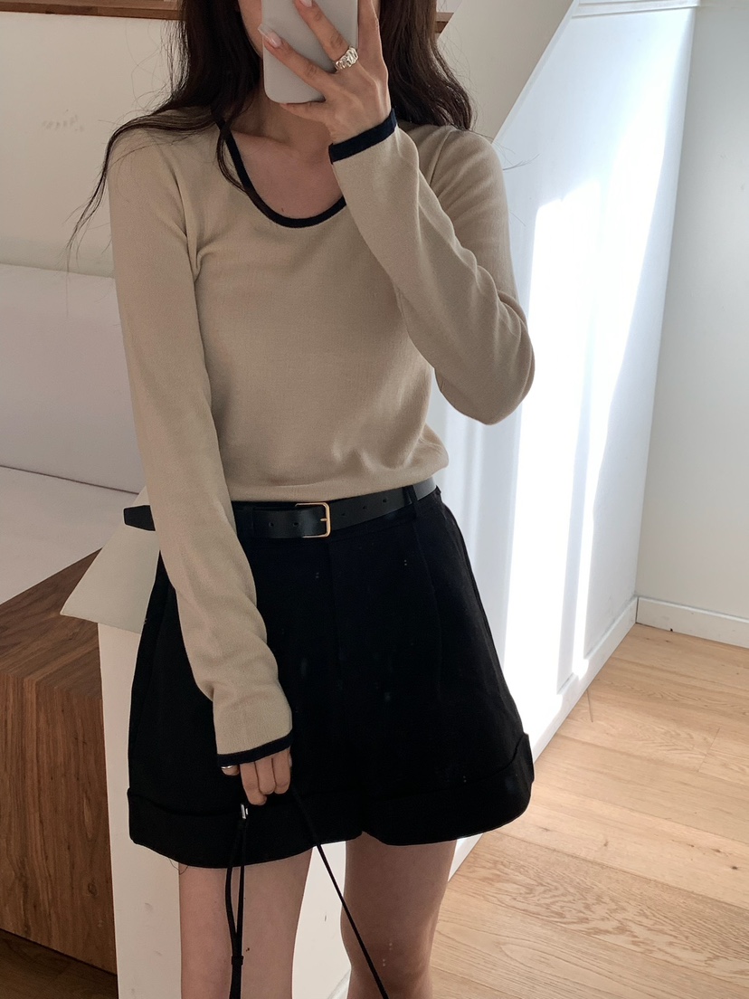 BLEECKER韓國直郵女士新品人氣時尚26春夏職業推薦針織衫BLEECKER針織衫