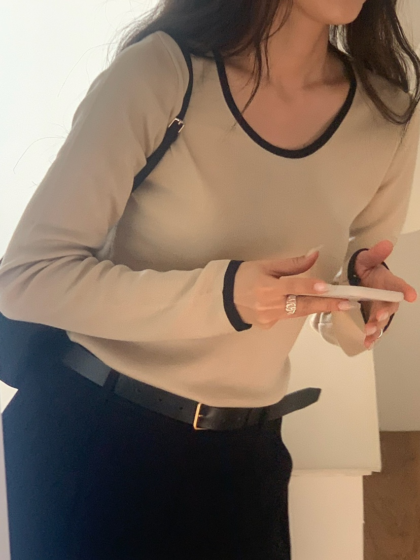 BLEECKER韓國直郵女士新品人氣時尚26春夏職業推薦針織衫BLEECKER針織衫