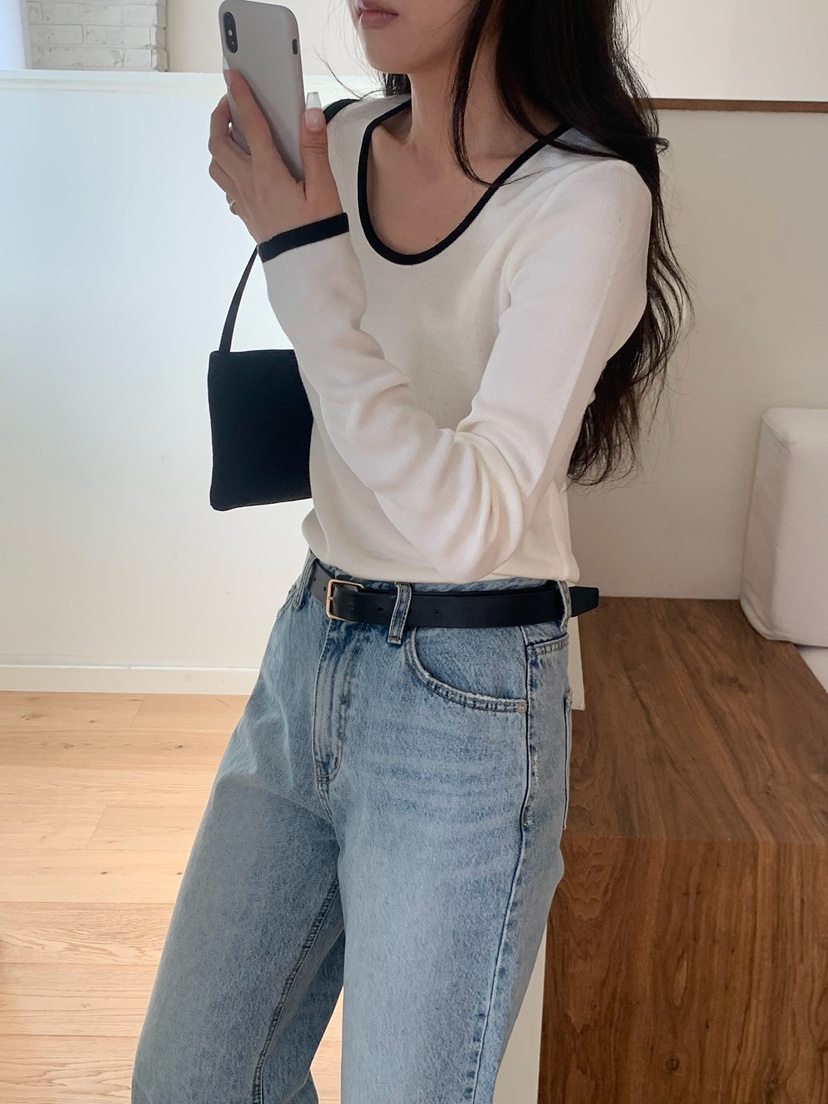 BLEECKER韓國直郵女士新品人氣時尚26春夏職業推薦針織衫BLEECKER針織衫