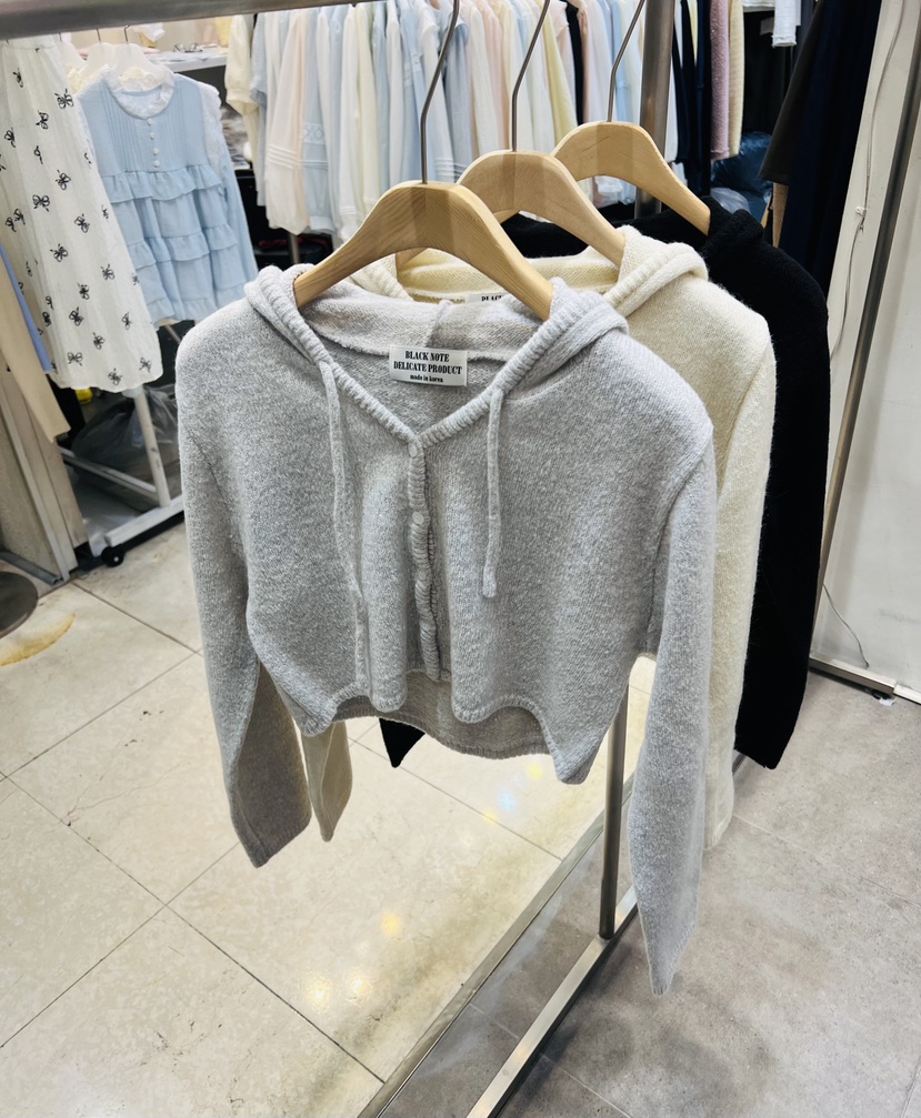 BLACK NOTE韓國直郵女士新款26春夏職業熱賣人氣針織衫兜帽BLACK NOTE針織衫