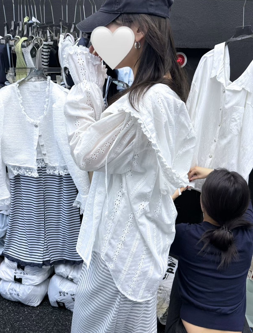 AB韓國東大門直郵女裝新品熱賣推薦襯衫蕾絲衫連帽衫純棉AB襯衫/蕾絲衫