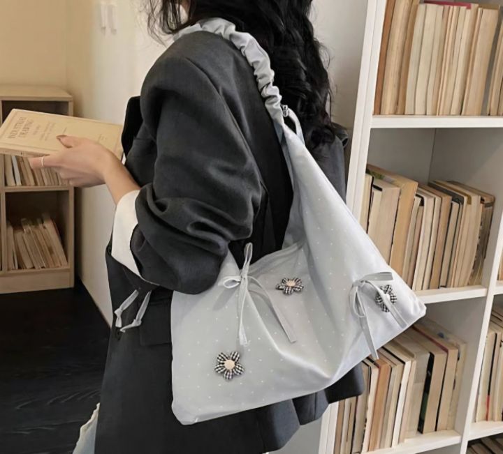 TROUVAILLE韓國直郵女士新品熱賣推薦休閑單肩斜跨包褶皺TROUVAILLE單肩/斜跨包