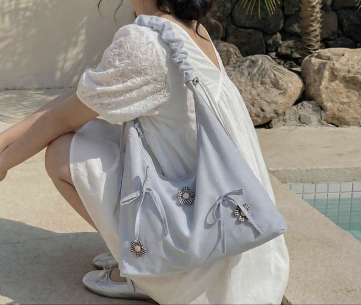 TROUVAILLE韓國直郵女士新品熱賣推薦休閑單肩斜跨包褶皺TROUVAILLE單肩/斜跨包