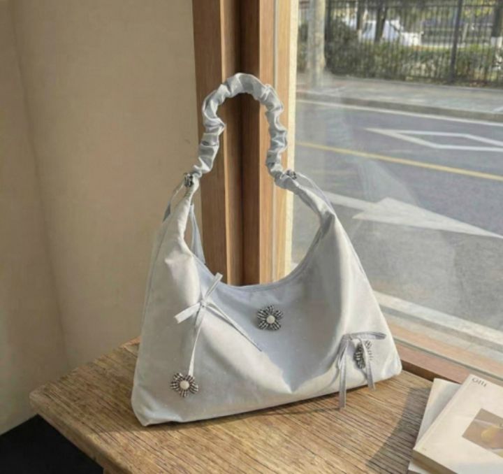 TROUVAILLE韓國直郵女士新品熱賣推薦休閑單肩斜跨包褶皺TROUVAILLE單肩/斜跨包