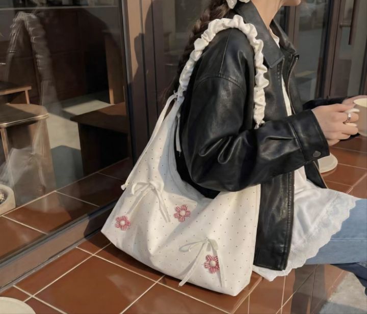 TROUVAILLE韓國直郵女士新品熱賣推薦休閑單肩斜跨包褶皺TROUVAILLE單肩/斜跨包