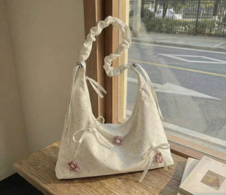 TROUVAILLE韓國直郵女士新品熱賣推薦休閑單肩斜跨包褶皺TROUVAILLE單肩/斜跨包