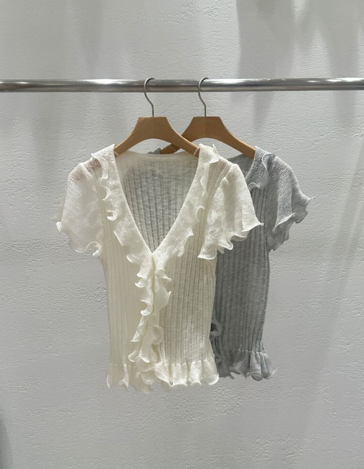 CRONG韓國代購女裝新款真品職業推薦休閑人氣針織衫荷葉邊CRONG針織衫