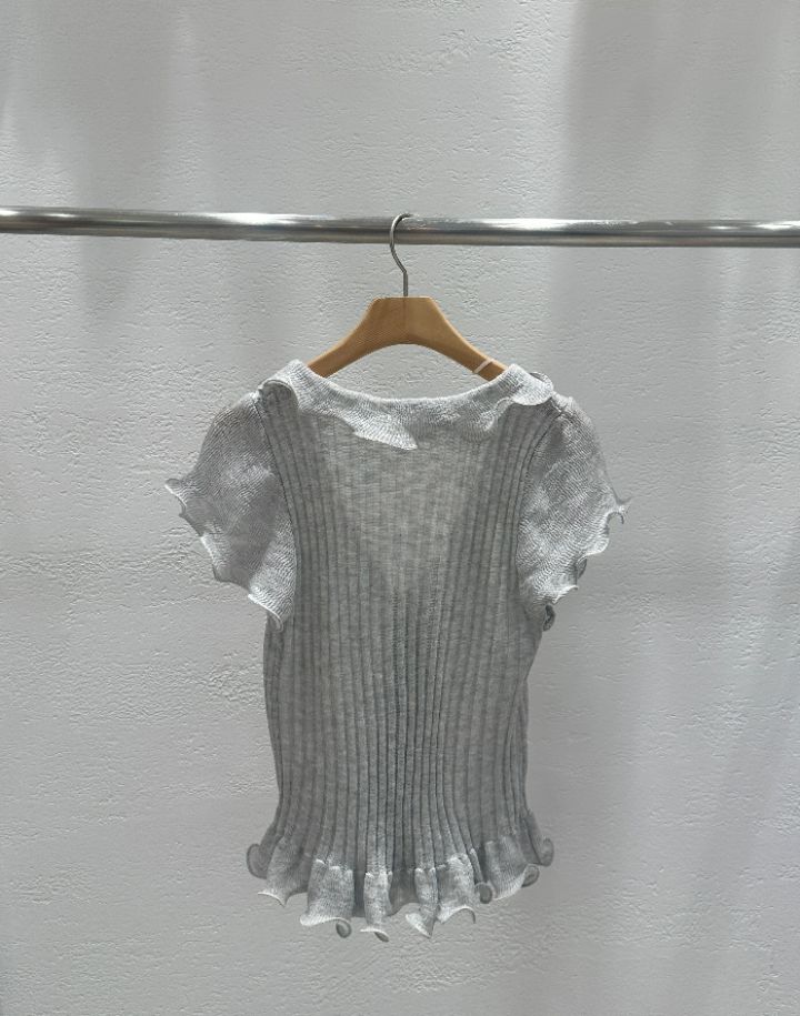 CRONG韓國代購女裝新款真品職業推薦休閑人氣針織衫荷葉邊CRONG針織衫