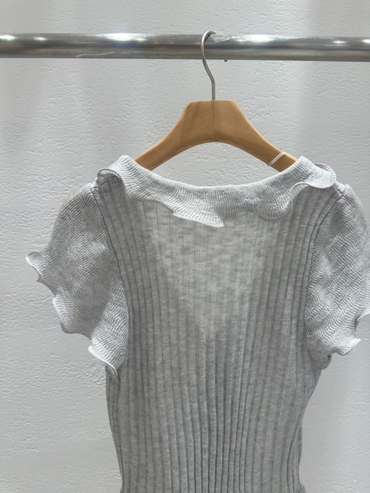 CRONG韓國代購女裝新款真品職業推薦休閑人氣針織衫荷葉邊CRONG針織衫