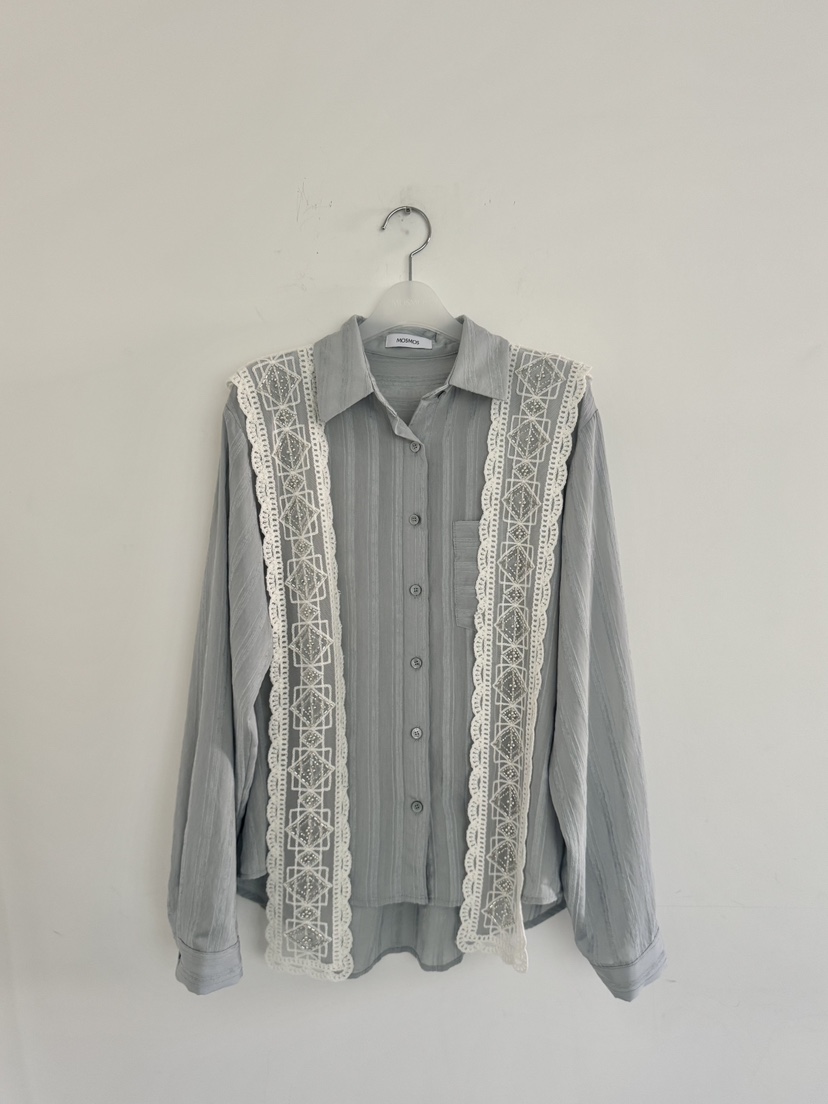 MOSMOS東大門直郵女士新品26春夏熱賣時尚襯衫蕾絲衫披肩MOSMOS襯衫/蕾絲衫圖色1