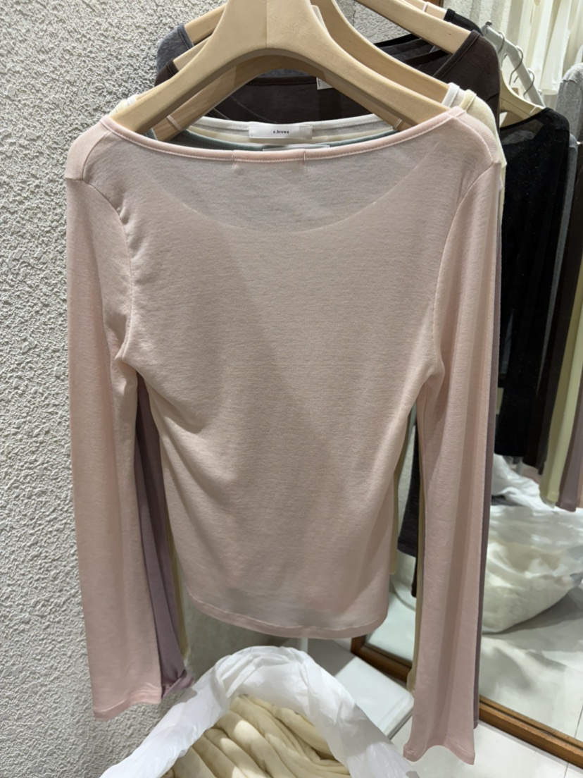 N BROWN東大門實拍女士新款人氣真品長袖T恤不含內搭天絲N BROWN長袖T恤
